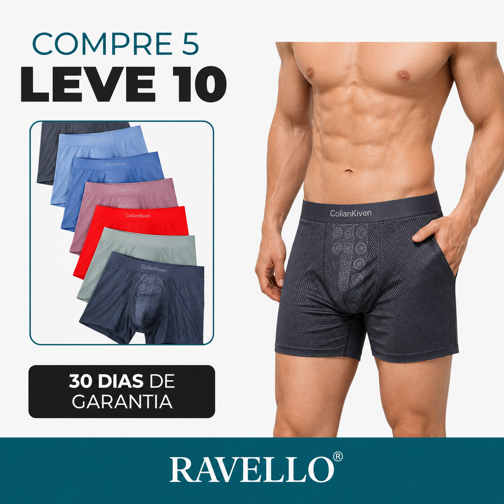 [Leve 10 e Pague 5] Cueca Boxer Masculina Sem Costura em Tecido Gelado | Máximo Conforto